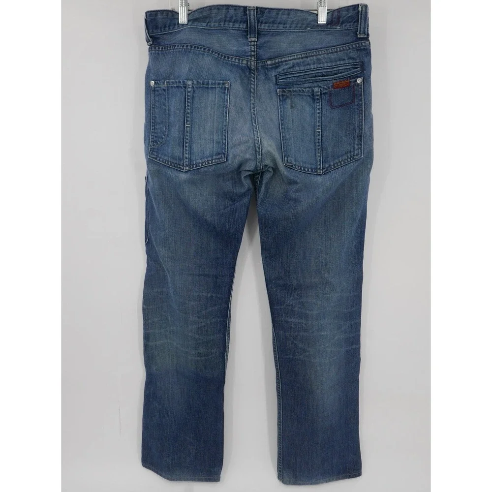 7 For All Mankind Jeans Blue Utility Button Fly Limited Edition 777 Men's 34x33